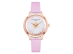 Relógio de Pulso Feminino Casual Lvpai Quartzo Simples Elegante Pulseira Pu Rosa