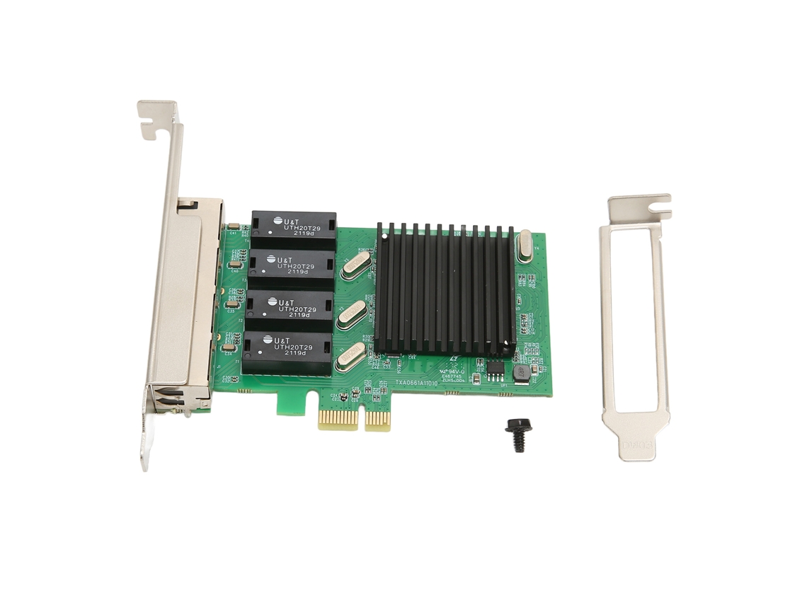 Placa De Rede Pcie Nic Com 4 Portas Rj45 Adaptador De Lan Ethernet Pci Express