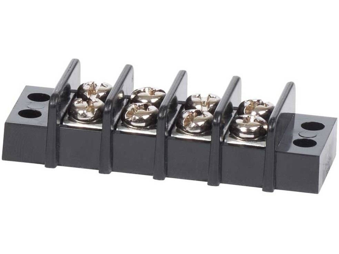 Tomada Elétrica BLUE SEA Terminal Block 20A 4 Circuits Preto