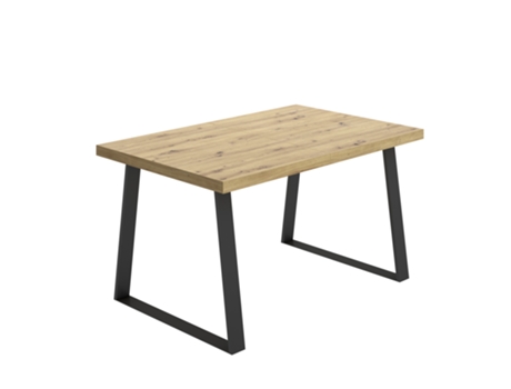 Mesa de Refeição DEKIT Aran com pernas metálicas (Castanho - Melamina - 76x120-160x90 cm)