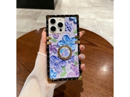 Suporte Casa Para Iphone 15 Pro Max Pele Sintética Roxo