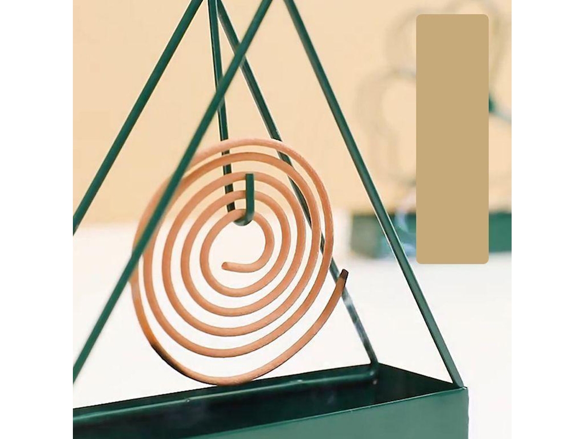 Metal Triangular Coil Incense Tray Holder, Thickened Iron, Scald-proof, Green Eoocoo