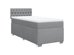 Cama com Molas e Colchão Tecido Cinzento Claro MAISON EXCLUSIVE (100x200 cm)