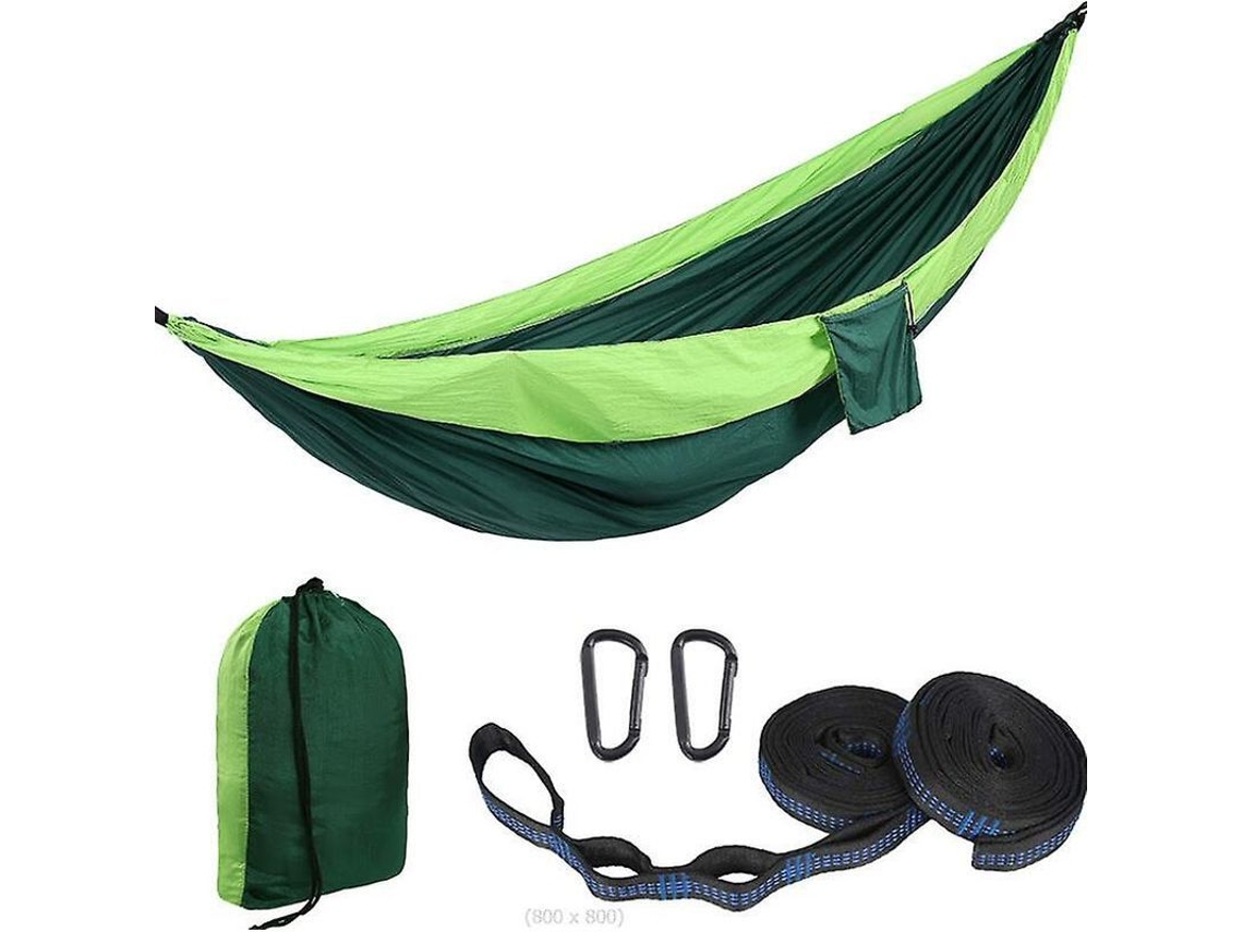 Hammock de Camping Nylon Confortável, Portátil e Fácil de Montar para Aventuras Ao Ar Livre Verde
