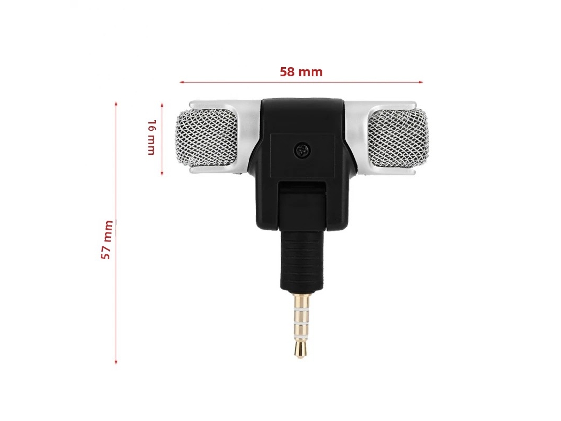 Microfone Estéreo Compatível com Dispositivos Android e Apple, Conector de 3,5 Mm, Acabamento Dourado, Condensador Sem Fio. MDUG