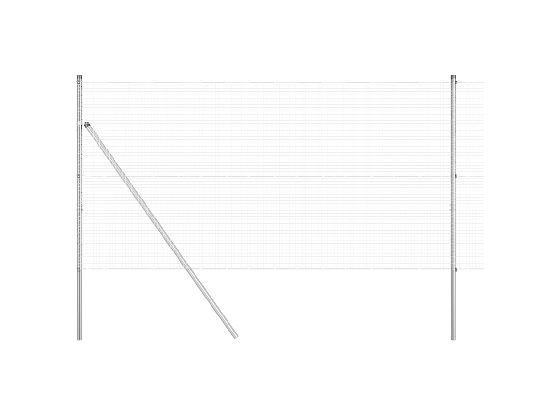 Conjunto 1 Poste De Cerca Vidaxl Prateado Aço (10 X 1,2 M)
