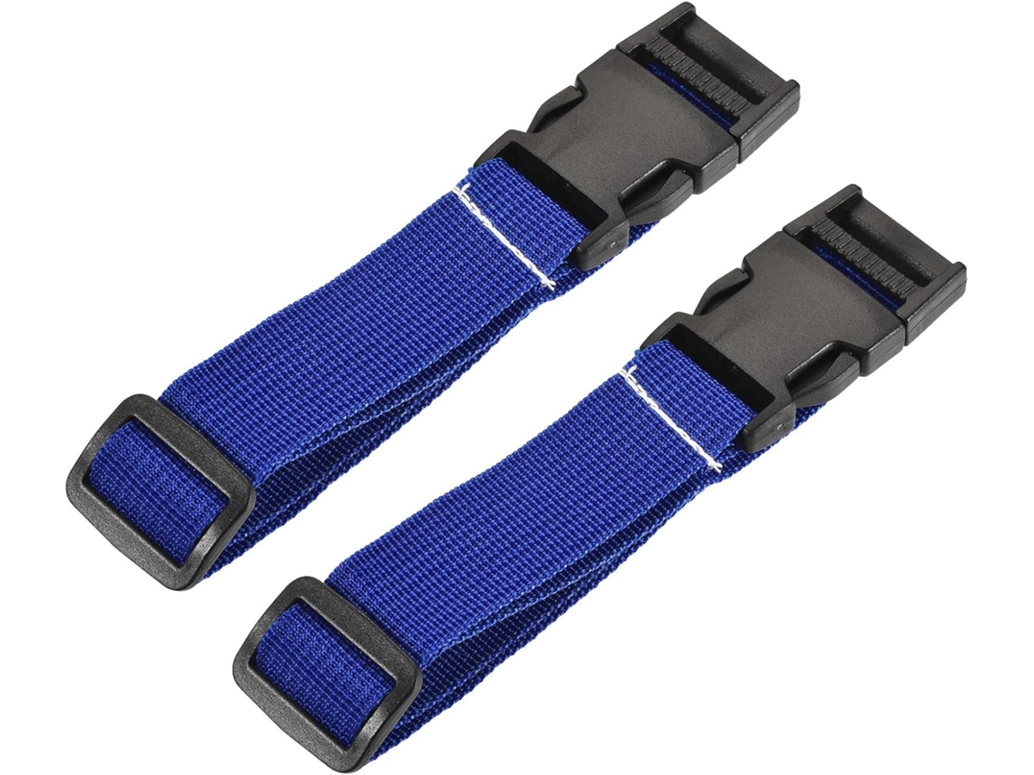 Meccanixity Conjunto De 2-cintas Bagagem Com Fivela Liberação Rápida Para Mochilas, Acessório De Viagem, Azul