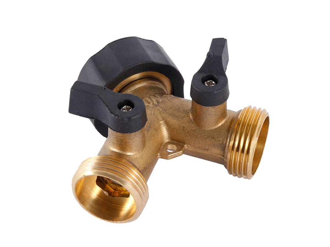 Torneira Dupla Para Lavadora, Conector Y De 2 Vias Para Mangueira, Divisor Para Mangueiras Com Conexão De 3/4", Torneira Dupla Em Latão Externo