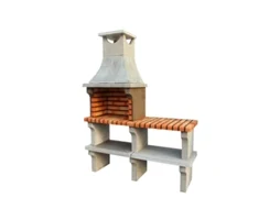 Churrasqueira ARTICIMENTOS Bbqx- Art - com 2 Bancadas, Produzida Em Tijolo e Cimento Refratário - 142x50x193cm