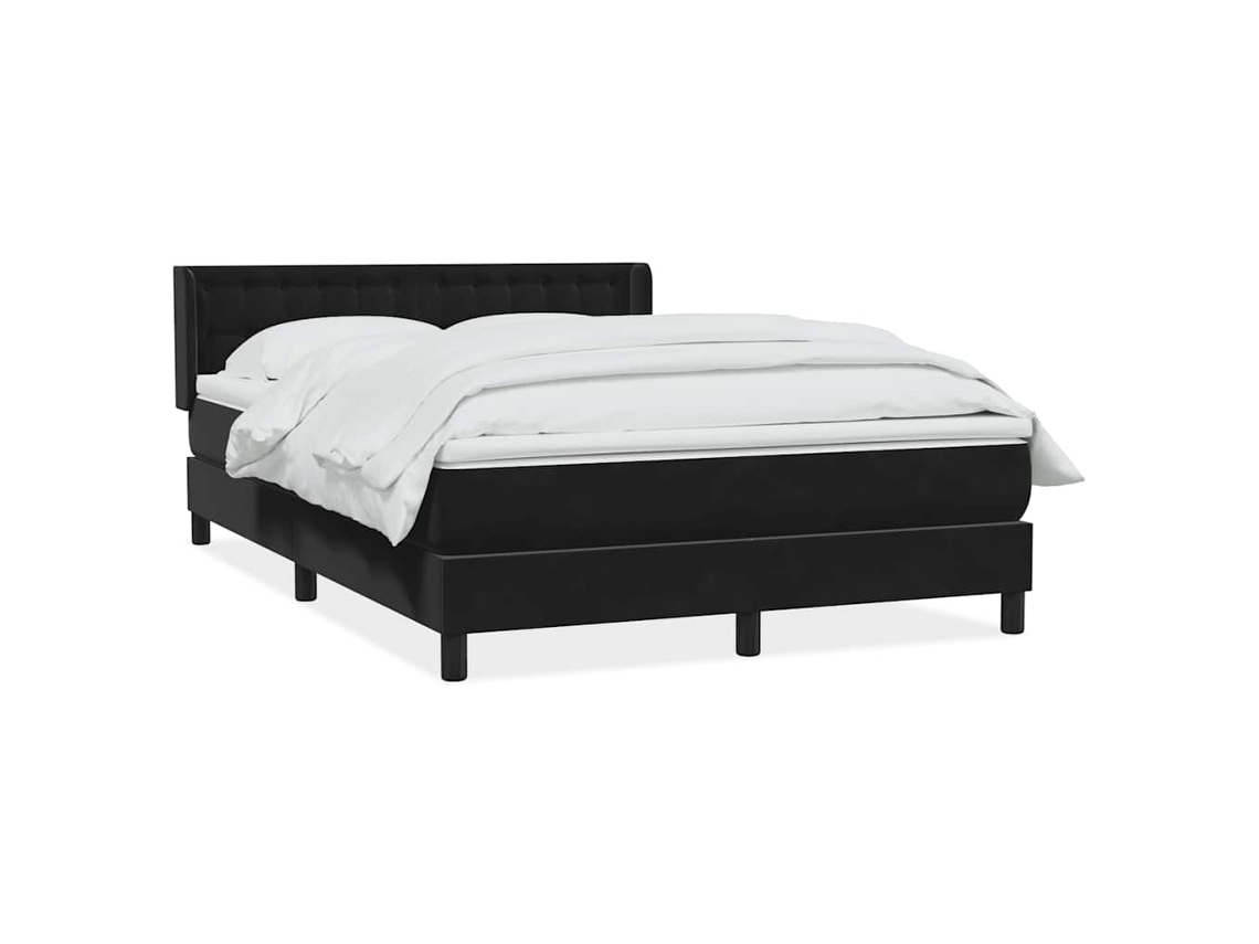 Cama com Molas/colchão 160x210 Cm Veludo Preto MAISON EXCLUSIVE
