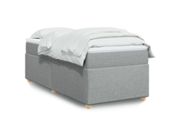 Vidaxl Cama Com Molas/colchão 80x200 Cm Tecido Cinza-claro