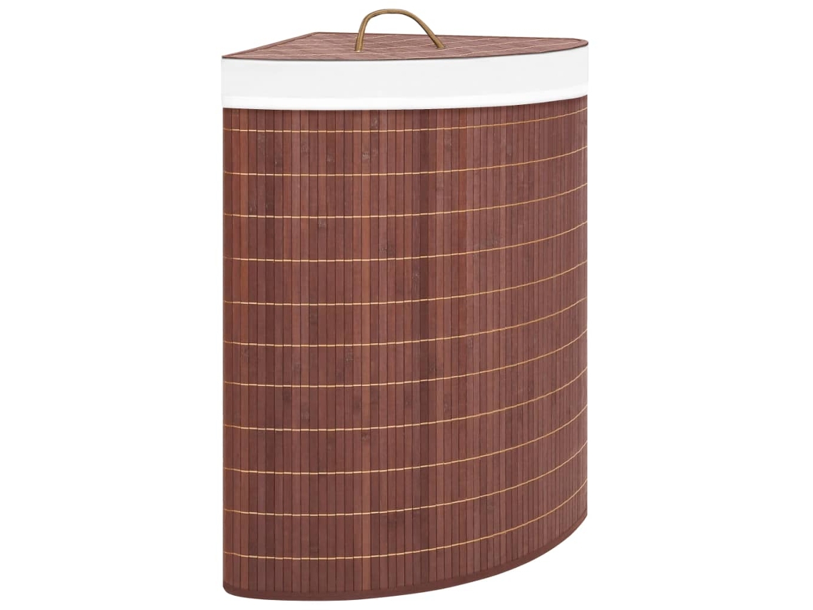 Vidaxl Cesto De Canto Para Roupa Suja 60 L Bambu Castanho