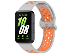 Bracelete para Samsung Galaxy Fit 3 XIAOMOYU em silicone respirável bicolor cinza e laranja