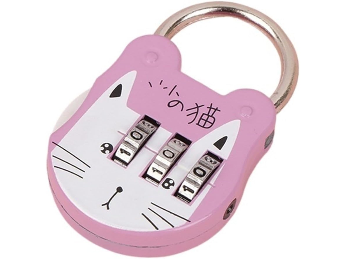 Cadeado Para Bagagem Em Formato De Gato Desenho Animado Malas, Mochilas E Bolsas Com 2 Chaves Pe