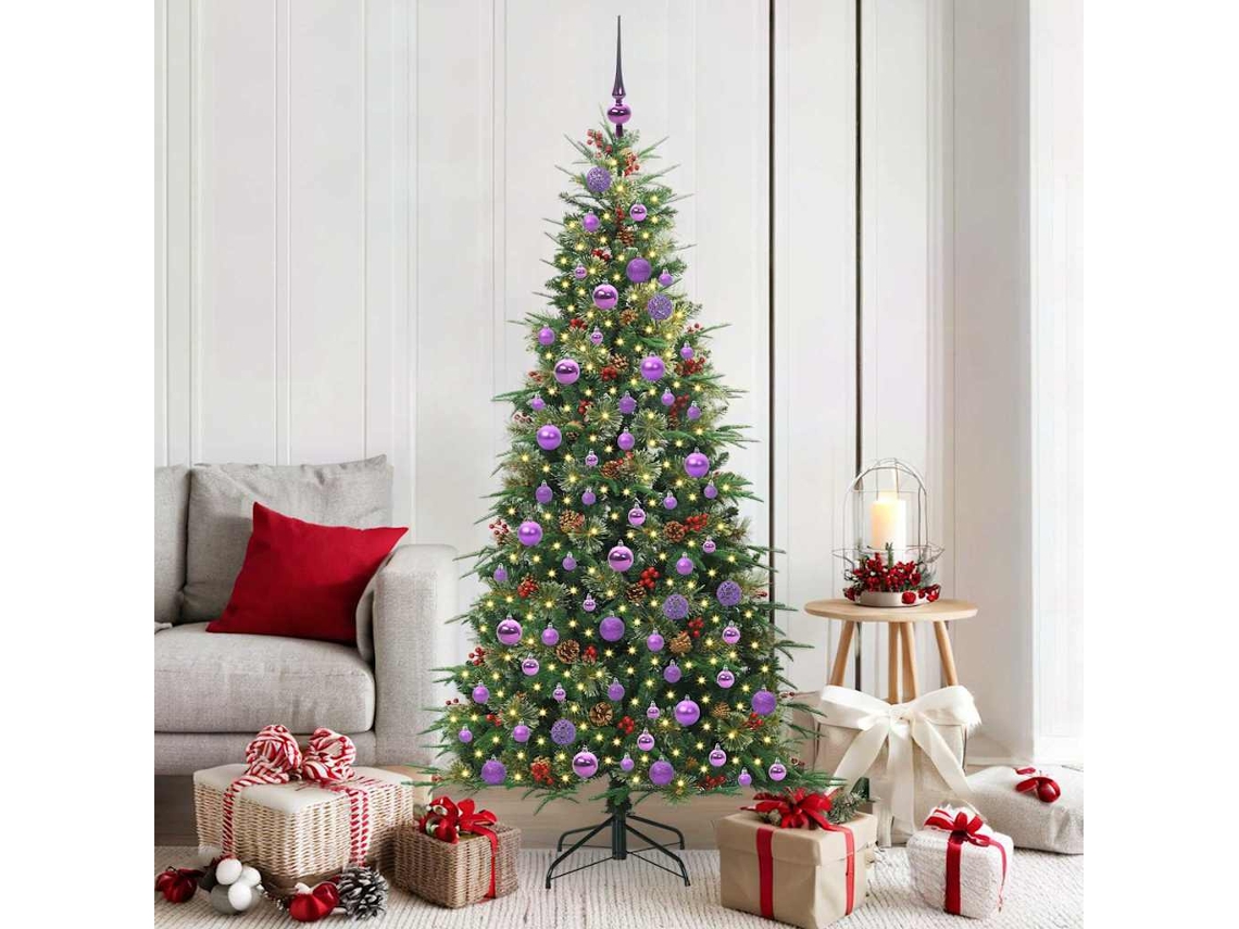 Vidaxl Árvore De Natal Articulada Artificial Verde 180 Cm Pe E Pvc