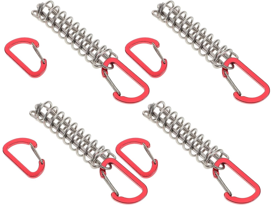 Conjunto De 4 Fivelas De Mola Multifuncionais Em Aço Inoxidável Para Barraca De Camping.