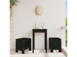 Vidaxl Bancos De Jardim 2 Pcs 40x36x45 Cm Pinho Maciço Preto