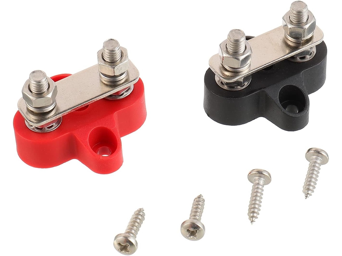 Bloco De Terminais M6 1/4''(2 Unidades) Para Bateria 12, 48v Dc