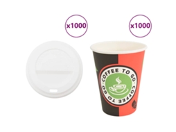 Vidaxl Copos De Café De Papel Com Tampas 1000 Pcs 4oz 100ml