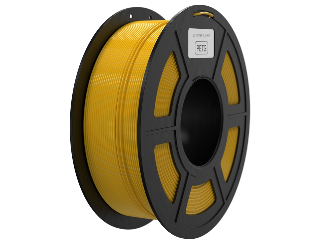 Filamento Petg 1.75mm 1kg Para Impressora 3d, Compatível Com Ender 3, Neptune 2/3, Acurácia +/-0.02mm - Amarelo