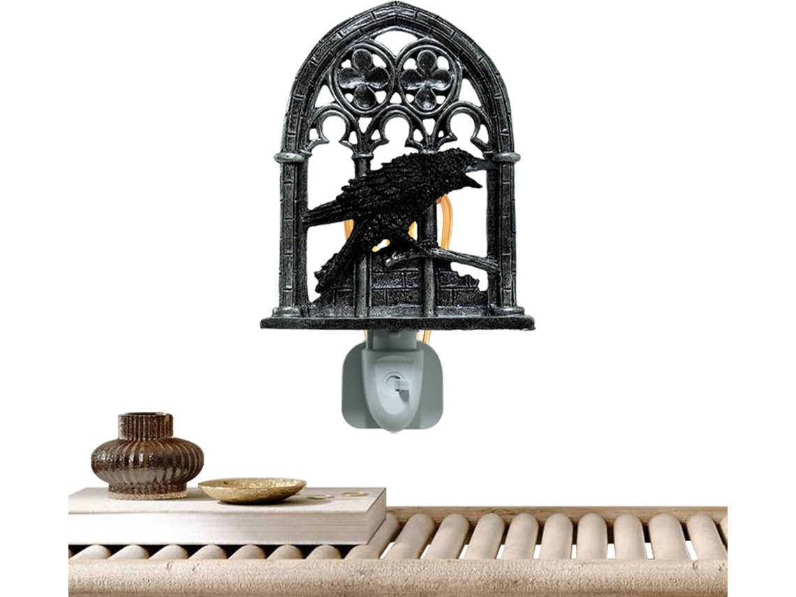 Luminária De Parede Corvo | Arandela De Parede Corvo Assustador Para Decoração De Halloween | Estatu Gokoco