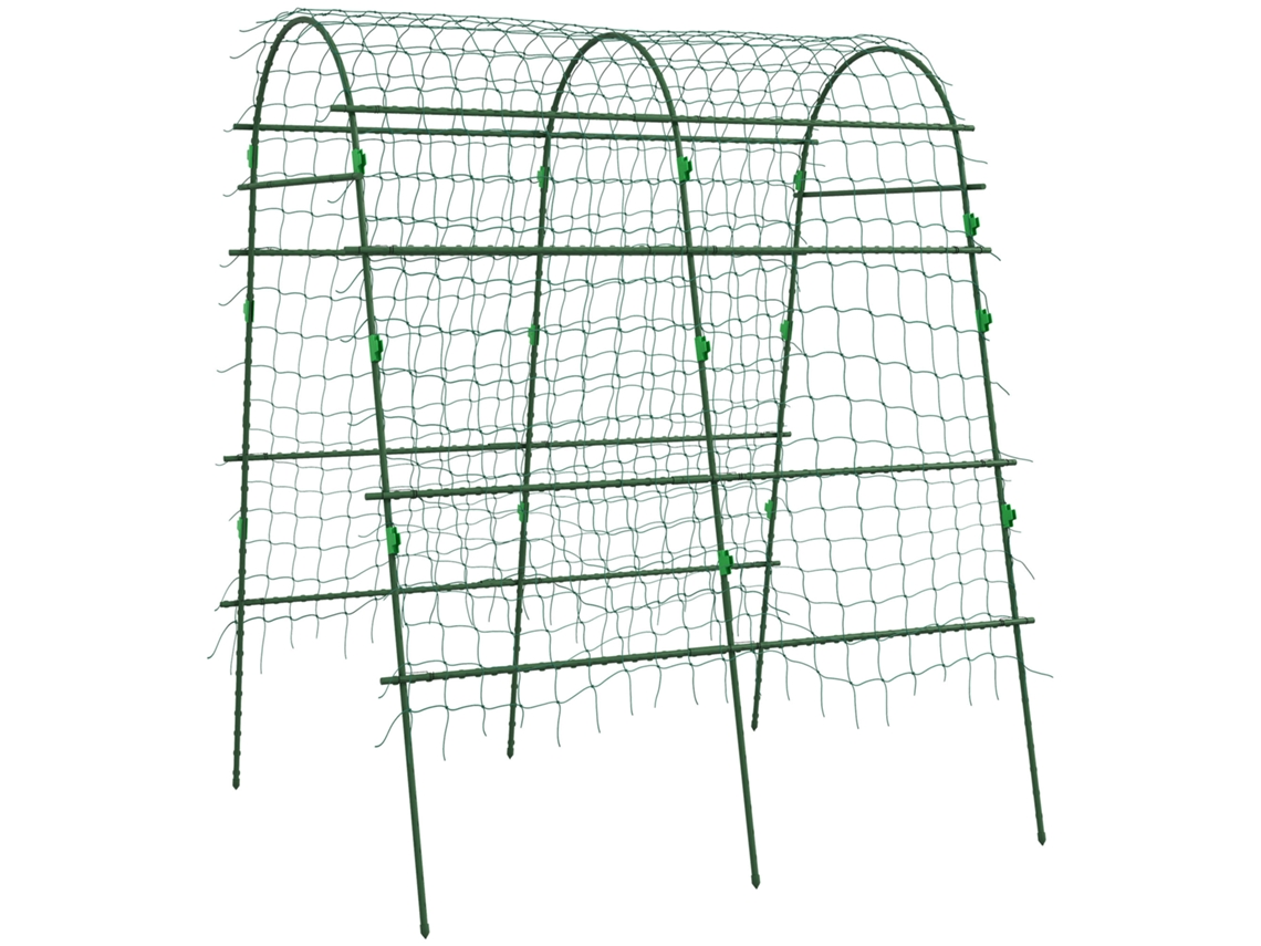 Treliça Ajustável Rede Aço Verde 144x167x206cm Jardim VELTRIX