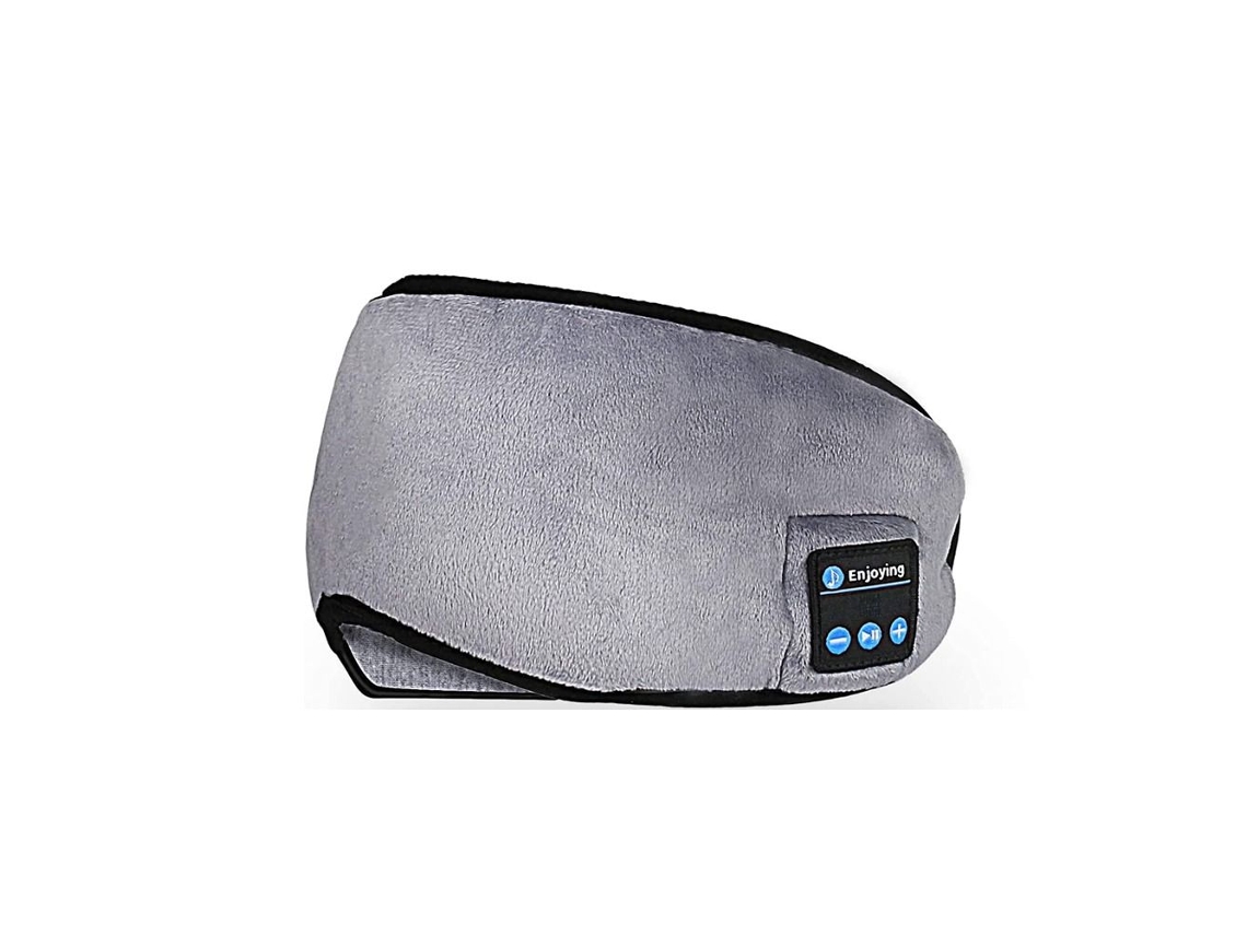 Máscara de Dormir Estéreo Sem Fio com Fones de Ouvido e Faixa de Cabeça para Ouvir Música, Cor Cinza AQUAFORGE