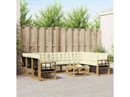Vidaxl Conjunto De Sofás Para Exterior 10 Unid. Branco E Creme
