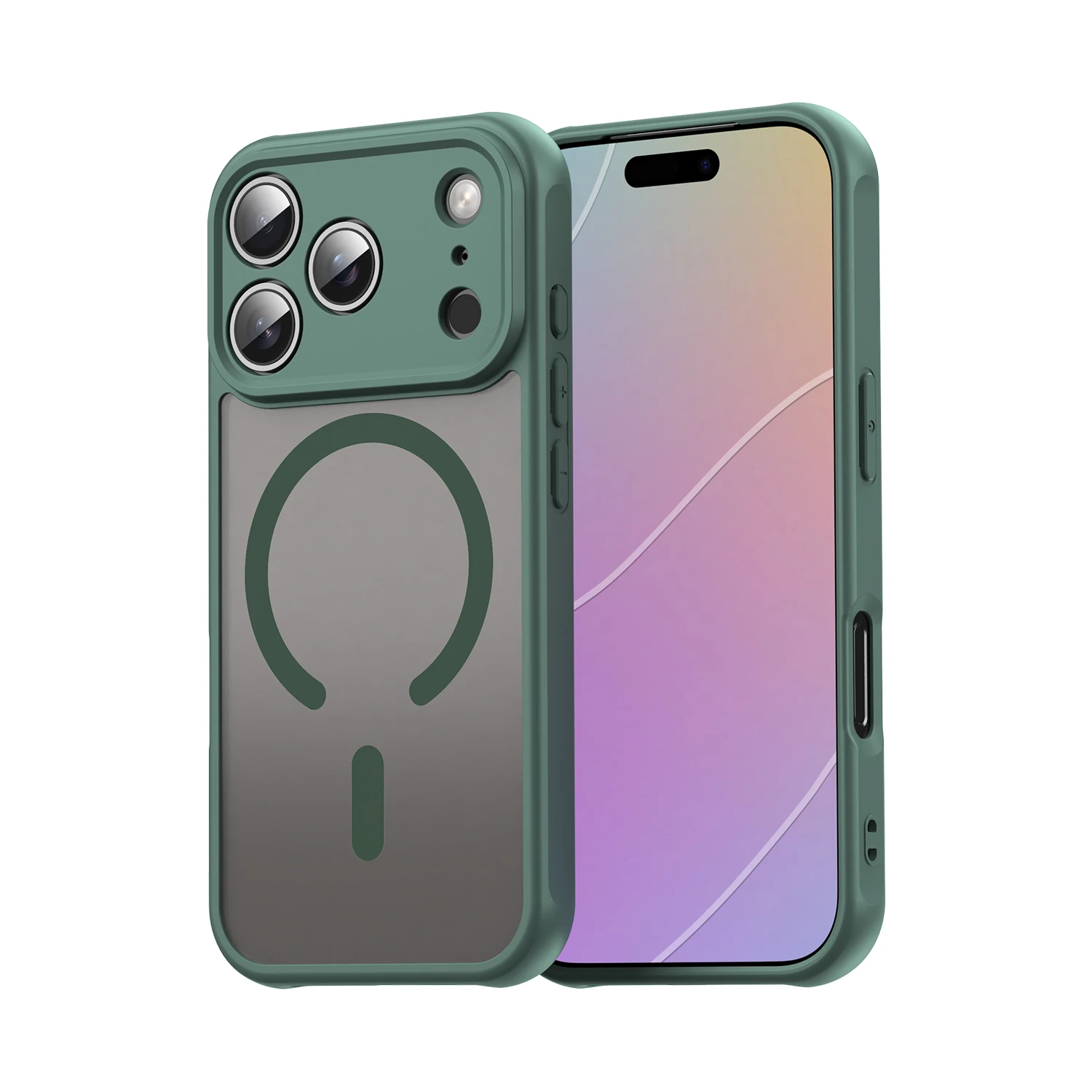 (verde, Iphone 16 Plus) Capa Protetora Minimalista Com Acabamento Fosco, Resistente A Quedas E Com Carregamento Sem Fio Magnético.