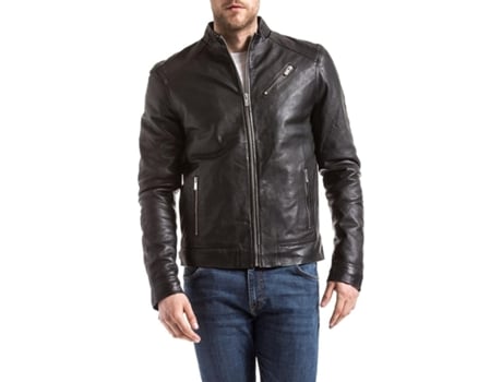 Casaco De Homem Blue Wellford Piloto Wellford Mino Pele Preto (2xl)