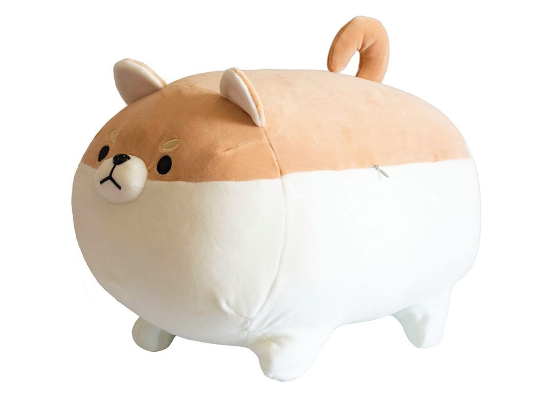Pillow de Cão Pelúcia Corgi e Shiba Inu Fofo Macio 50cm, Presente de Natal, 15.7/19.7 Polegadas