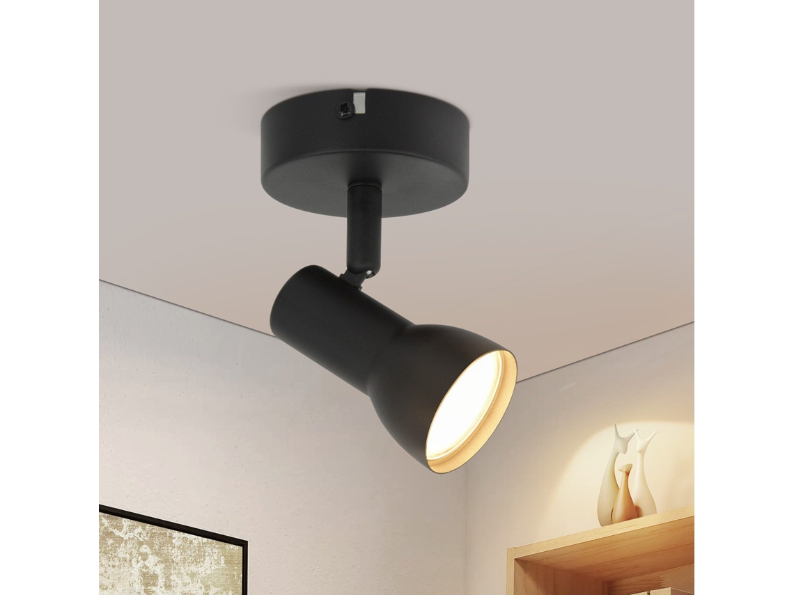 Candeeiro De Teto Nettlife 1 Chama, Preto, Moderno, Para Interior, Gu10, Para Quarto