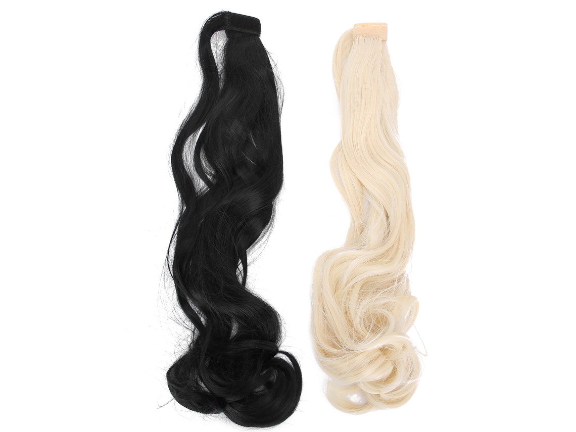 2 Piezas Extensões De Cabelo De Rabo De Cavalo Cacheado Com Gancho E Loop