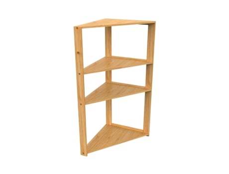 Estante De Canto Em Bambu Com 3 Níveis Canoply 80x36.6x33.5cm Thinia Home