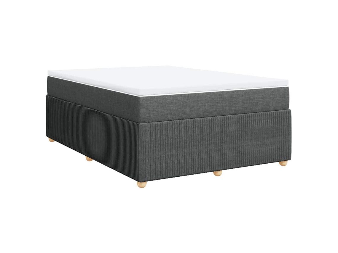 Cama com Molas e Colchão Tecido Cinzento Escuro MAISON EXCLUSIVE (140x190 cm)