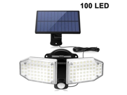 Luminária solar de parede com 100 LEDs e sensor de movimento AQUAFORGE