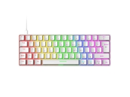 Teclado Gamer Sofisticado 60, Macros Totalmente Programáveis Ââ Sensação Mecânica Para Gamers E Digitadores Aquaforge (branco)
