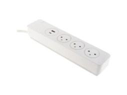 Bloco Otio Mantea 3 Tomadas Easyeject 2 Usb 1,5m Branco