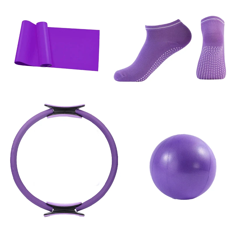 Conjunto De Anéis De Pilates (roxo), Faixa Elástica De Resistência Para Pilates, Gravidez E Pós-parto