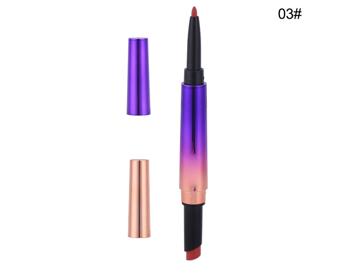 Labial E Delineador Labial 2 Em 1 Semi-mate De Longa Duração 3.5ml, Cosmético Labial 01