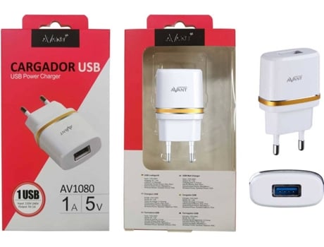 Carregador AVANT CONNECT AV1080B Branco