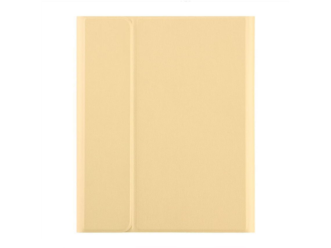Capa Com Teclado Bluetooth Em Couro Compatível Com Ipad 2024 Pro 13, Cor Amarelo