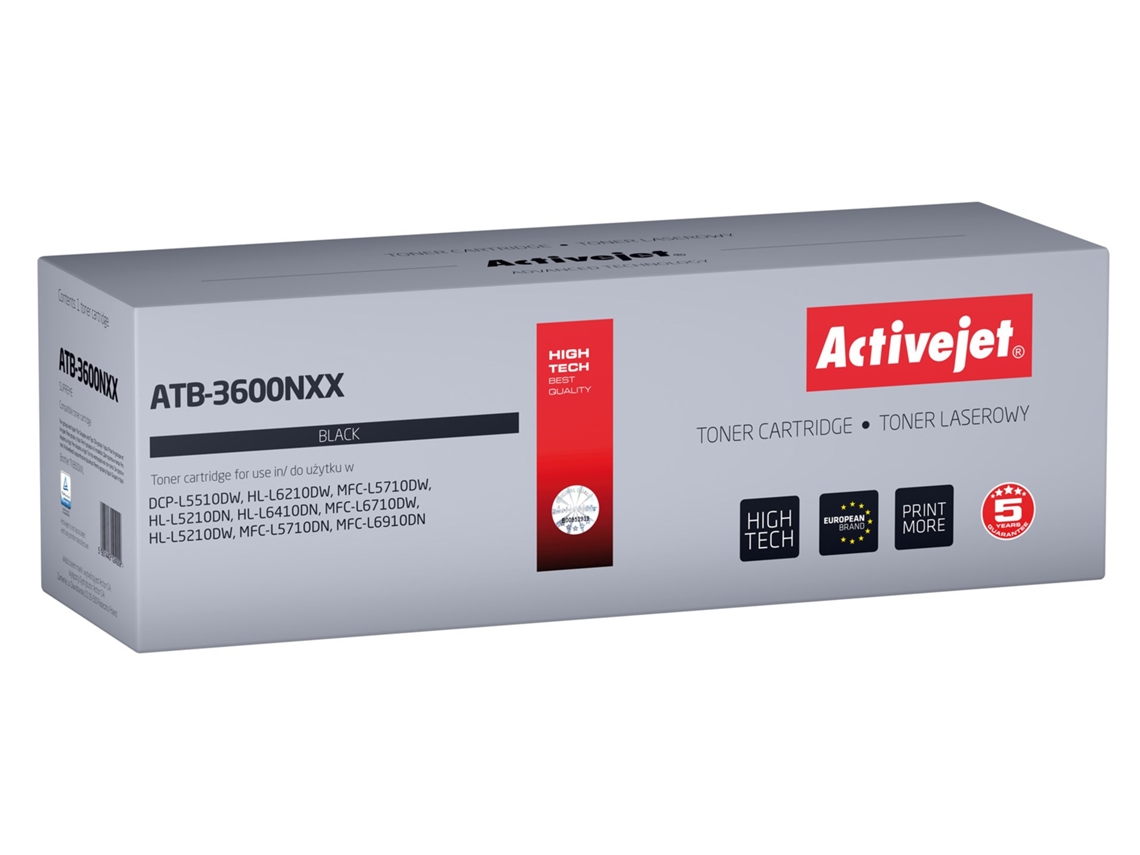 Toner Atb 3600nxx para impressoras Brother Substituiçãobrother Tn3600xxl Supreme 11000 páginas Preto) Activejet