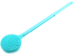 Escova De Banho Para Esfoliação E Massagem Com Cabo Longo, Dupla Face Em Silicone Para Facilitar A Limpeza E Massagem