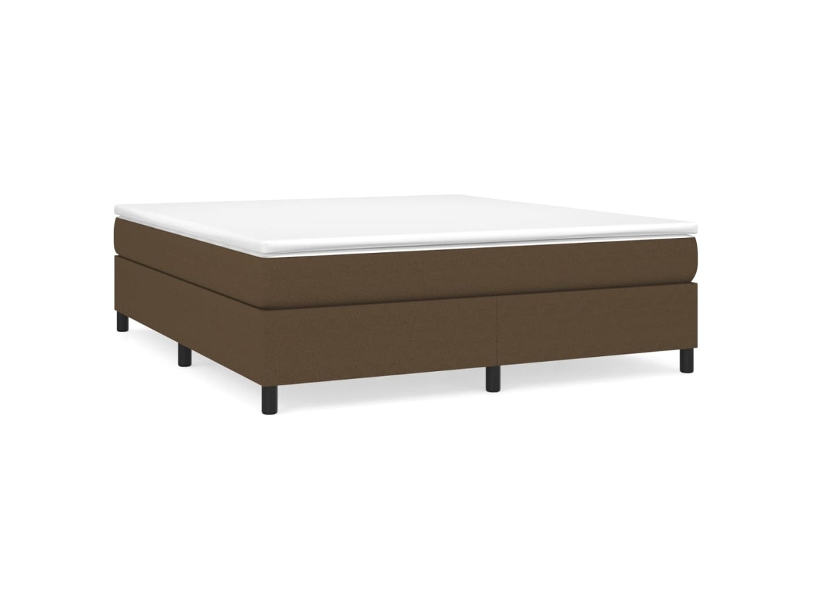 Estrutura de Cama com Molas Tecido Castanho Escuro MAISON EXCLUSIVE (160x200 cm)
