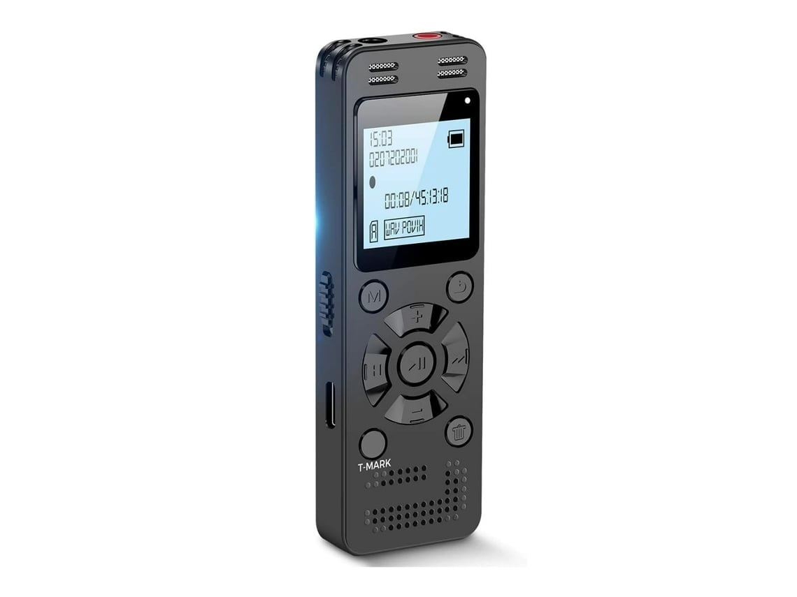 Lurelia Gravador De Voz Usb 128gb Com Usb Recarregável, Ativação Por Voz, Redução De Ruído Para Reuniões, Palestras, Entrevistas - Preto