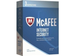 Software MCAFEE Internet Security (3 Dispositivos - 1 ano - PC, Mac, Smartphone e Tablet) — 3 Dispositivos