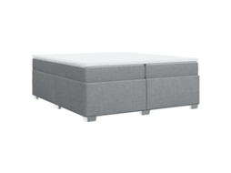 Cama com Molas/colchão 200x200 Cm Tecido Cinza claro MAISON EXCLUSIVE