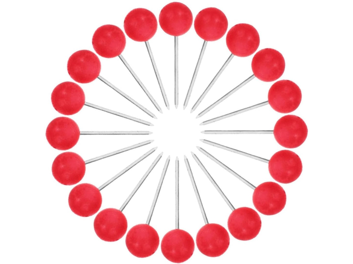 Tachinhas Grandes Com Cabeça Para Mapa, Vermelhas, Feitas De Plástico E Aço Inoxidável, Antiderrapantes E Práticas Para