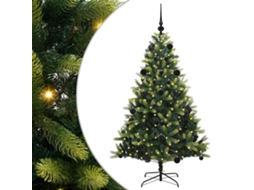 Árvore De Natal Artificiál Dobrável Com Luzes Led Vidaxl Verde Pvc (150 Cm)